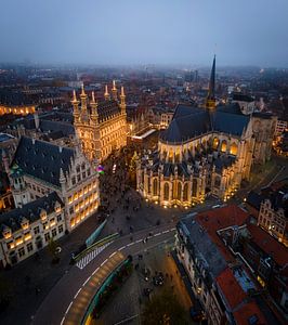 Kerst op de Grote Markt in Leuven van Luc van der Krabben