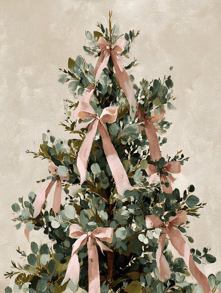 Kerstboom met Roze Strikken van Gypsy Galleria
