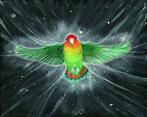 Fliegender Papagei Acrylmalerei
