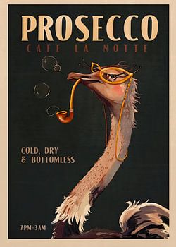 Prosecco Cafe La Notte – Straußenposter