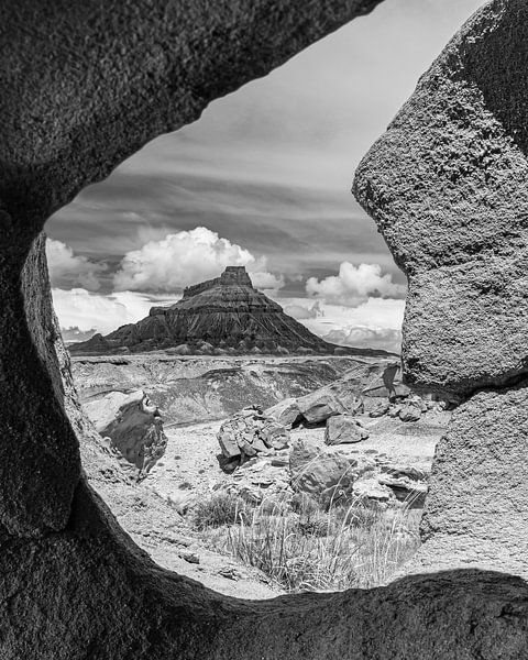 Factory Butte en noir et blanc par Henk Meijer Photography