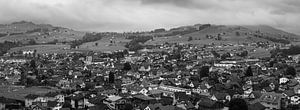 Panorama d'Appenzell en noir et blanc