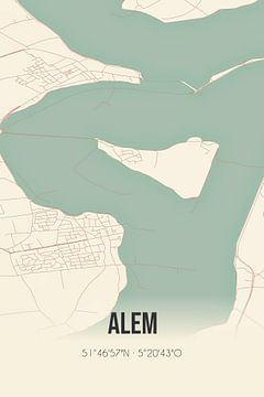 Vintage landkaart van Alem (Gelderland) van MijnStadsPoster