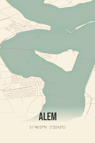 Alte Landkarte von Alem (Gelderland)