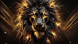 Ancient Wisdom - imposanter Elefant mit goldenen Rissen von Retinas images