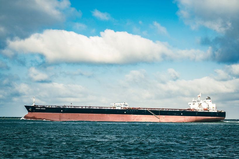 Oil tanker Nordic Cross heading for open sea by Sjoerd van der Wal Photography