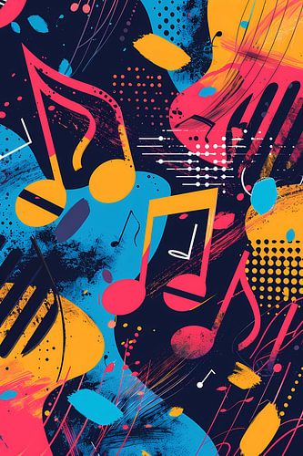 Abstract Muziek Explosie in Kleur