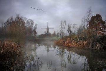 Un paysage brumeux en Flandre sur Maickel Dedeken