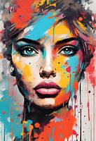 Abstract woman in pop art