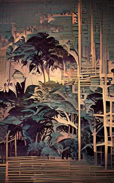 tropisch woud nr 8a - UKIYO-e van Pia Schneider