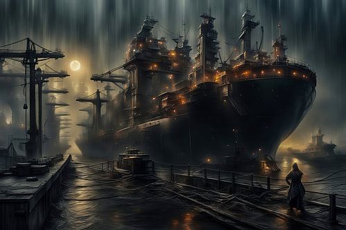 Haven in de regen