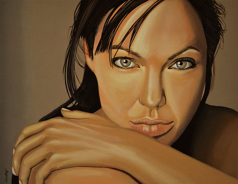  Angelina Jolie Schilderij 2  van Paul Meijering