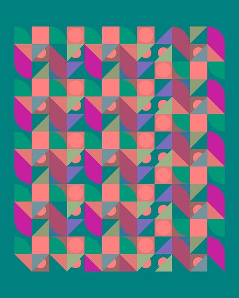 Retro Abstract Inspired by Piet Mondrian by Mad Dog Art