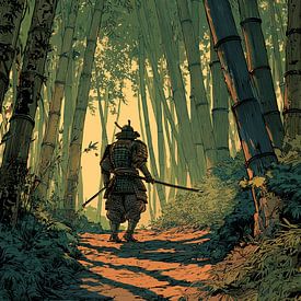 Samurai in the bamboo forest by Pixelbull Design