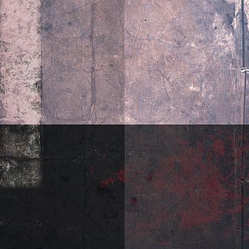 Quadrata. Abstrakte minimalistische Kunst in Rostbraun, Lila und Schwarz von Dina Dankers