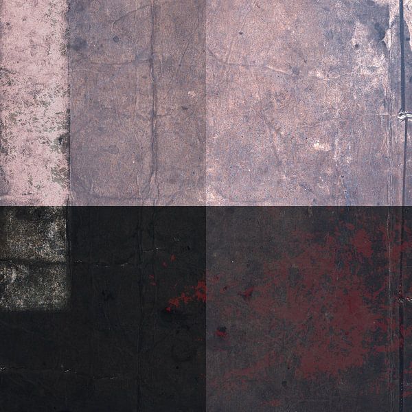 Quadrata. Abstract minimalist art in rust brown, purple and black by Dina Dankers
