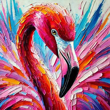 Abstracte flamingo van Eric Nagel