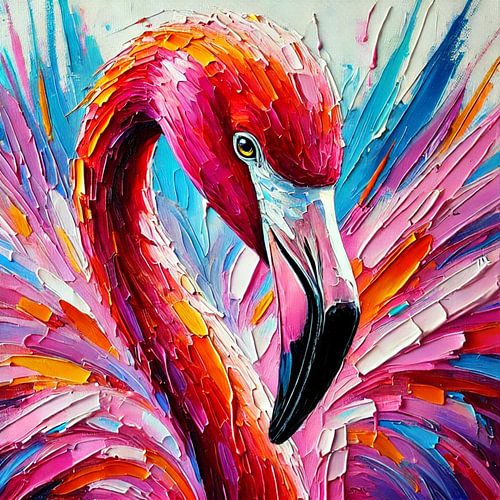 Abstracte flamingo