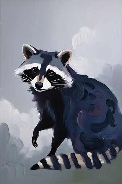 Serene abstract raccoon painting by Art & Soul Creations