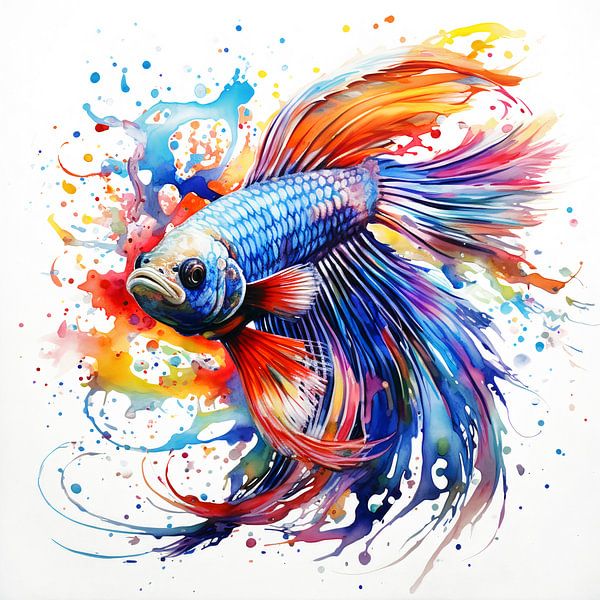 Poisson combattant multicolore par ARTemberaubend