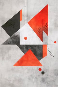 Abstract geometry in red and black by Poster Art Shop