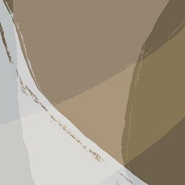 Abstrakte Kunst. Linien in khaki, braun, weiß, grau. von Dina Dankers