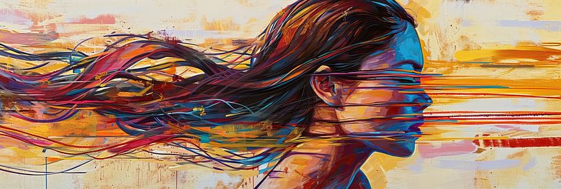 Modern Female Portrait | Colourful Female Figure by Wonderful Art