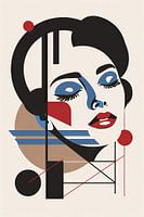 Pop Art Portret - Moderne elegantie in geometrische vormen