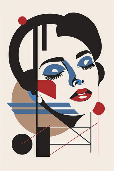 Pop Art Portrait - Modern elegance in geometric shapes by Poster Art Shop