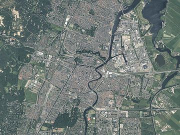 Luchtfoto van Haarlem van Maps Are Art