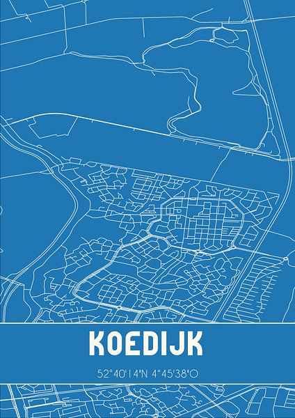 Blueprint | Map | Koedijk (North Holland) by Prints of Place