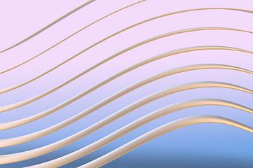 Golfvorm roze blauw vibrerend van Jonathan Schöps | UNDARSTELLBAR