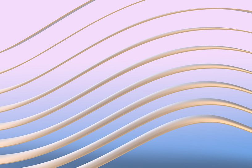 Wellenform rosa blau schwingend von Jonathan Schöps | UNDARSTELLBAR