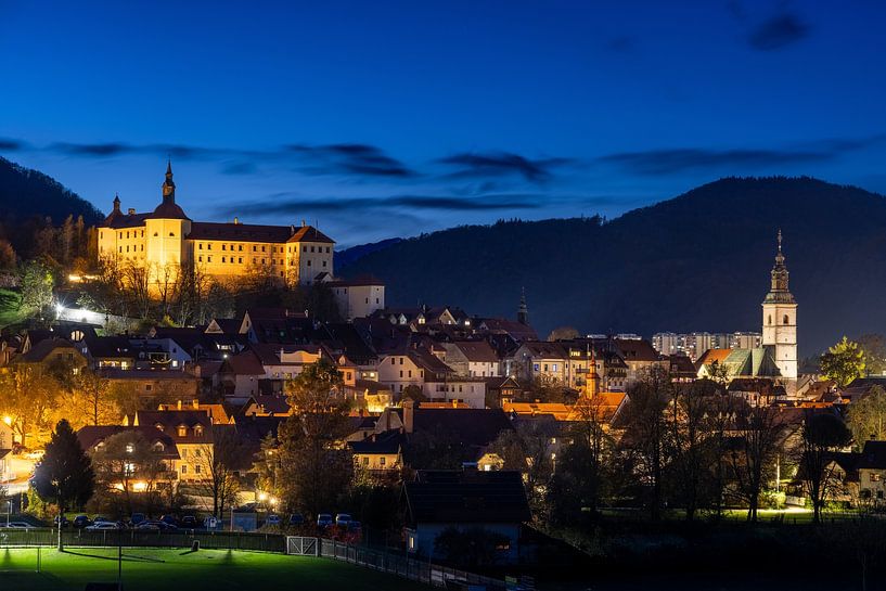 Slovenia, Škofja Loka at the blue hour by Thomas Rieger