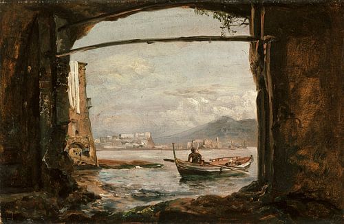 Uitzicht vanaf een grot bij Posillipo, Johan Christian Dahl, Johan Christian Dahl.
