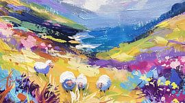 Schafe in der Abenddämmerung von ByNoukk