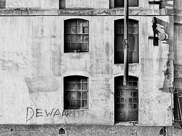 Leiden the flour mill in black and white. by Ber Zonneveld