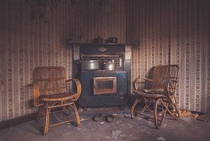 Salle de séjour abandonnée