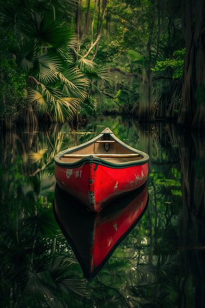Kanoën in de Amazone van fernlichtsicht