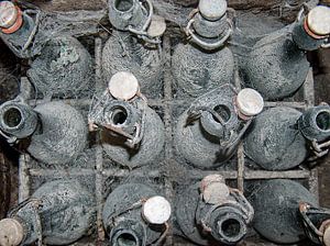Forgotten and dusty beer bottles