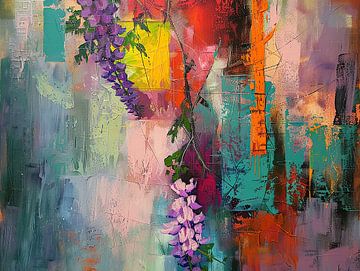 Bloemen art van Abstract Schilderij