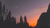 Zonondergang Yosemite nationaal park