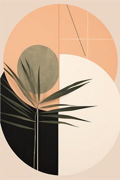 Geometrische Natuur | Moderne Botanische Kunst van Abstract Schilderij