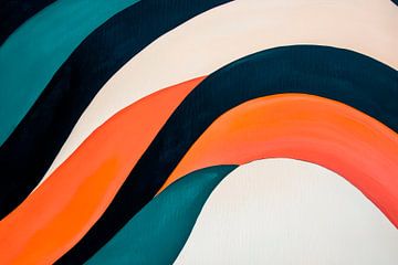 Gekleurde golven op een lichte achtergrond van Poster Art Shop