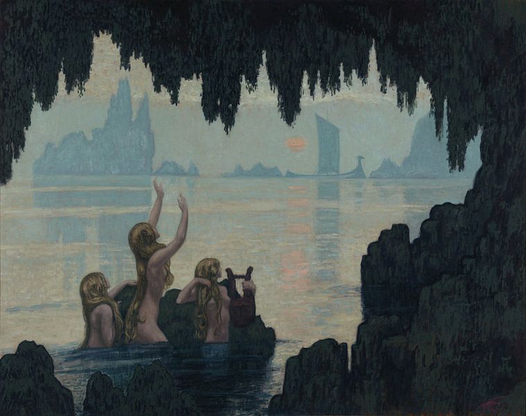 Drei Sirenen singen zu einem Schiff 1912 von Atelier Liesjes