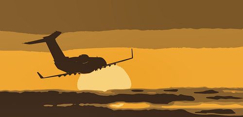 Bombardier CRJ-200ER Sonnenuntergang fliegen