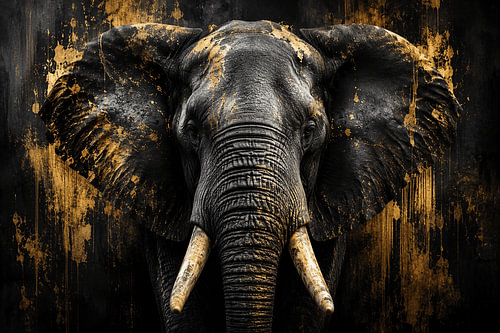 Éléphant Art Or