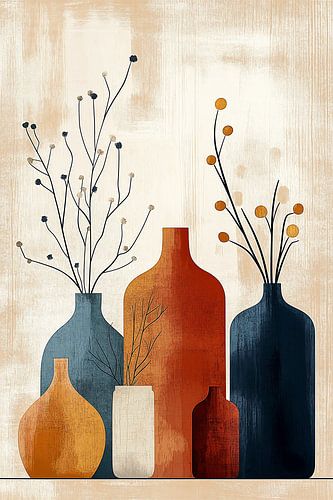 Vase composition in Earth Tones no.10