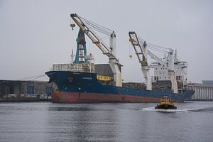 Zeeschip afgemeerd in de haven van Amsterdam van scheepskijkerhavenfotografie