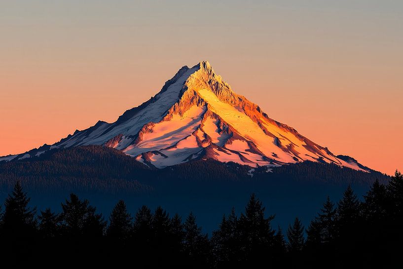 Mountain landscape at sunrise by Poster Art Shop